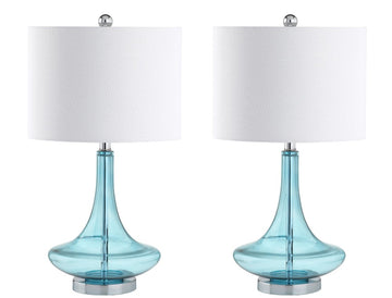 Cecile 25.5" Glass Teardrop LED Table Lamp - JONATHAN Y